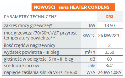 HEATER CR 2 - nagrzewnica wodna