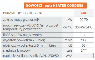 HEATER CR 3 - nagrzewnica wodna